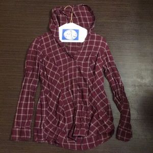 Hooded flannel top